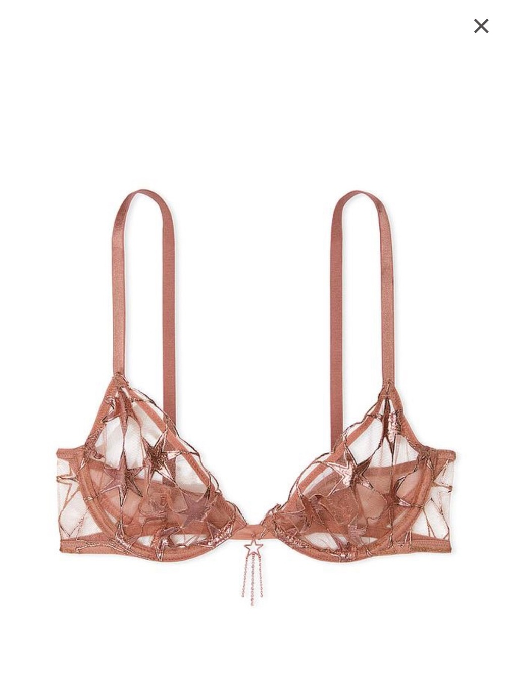 NWT Victoria’s Secret Very Sexy Stardust Star Demi Bra Rose Gold 36C